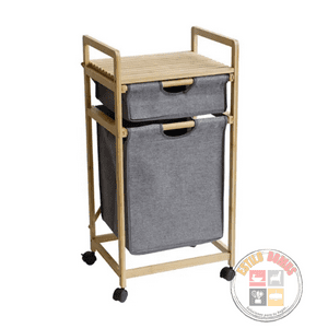 Estilodomus - Estante 2 Cajones Bambú/Tela, Almacenamiento De Ropa Y Otros