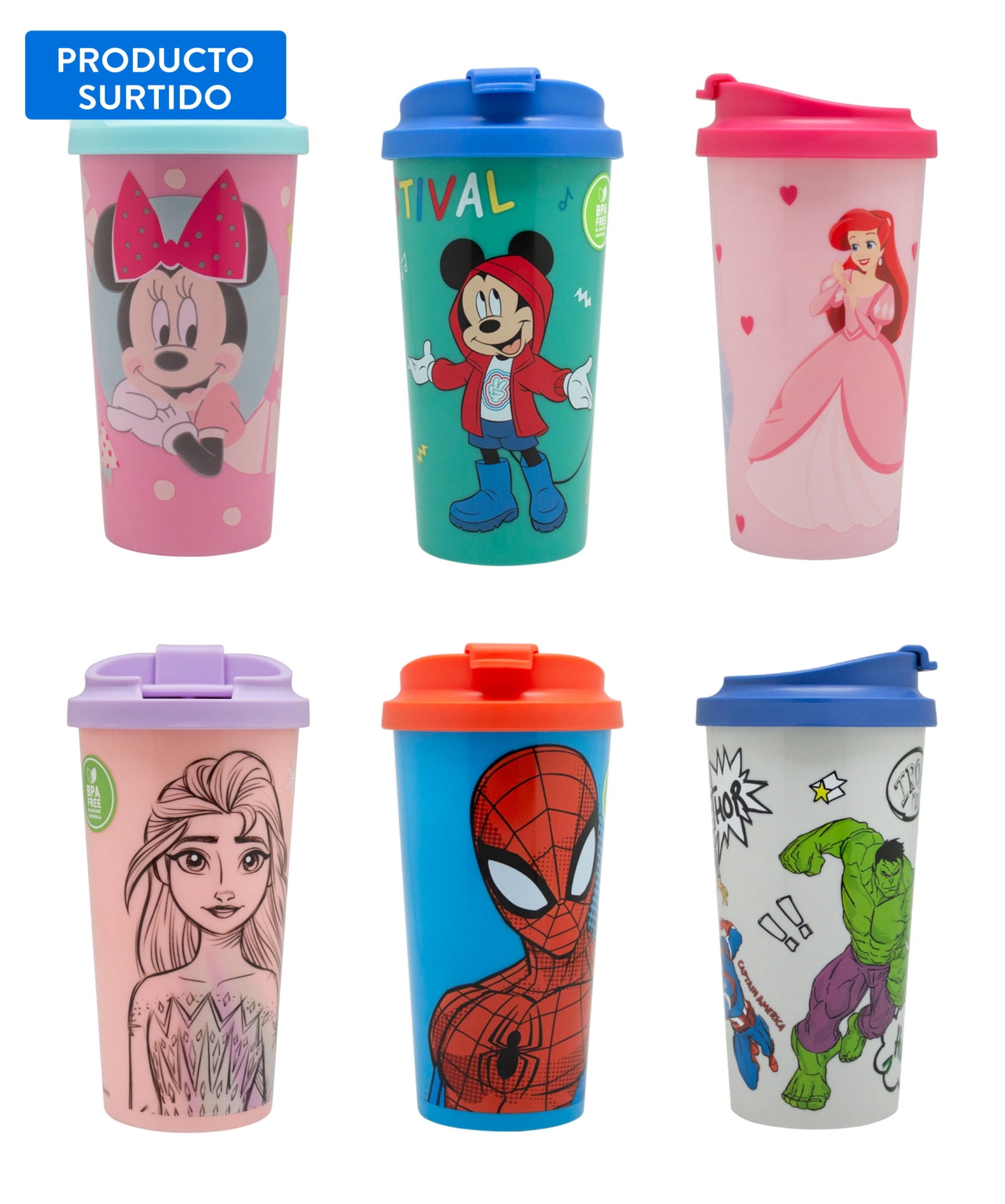 Mug Disney Licencias 380ml 1 Pieza Bambú, Color Surtido 1 Un