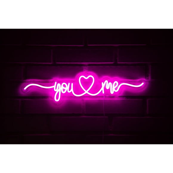 Letrero Neon You And Me Rosado-Usb