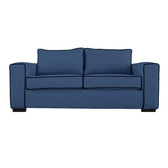 Sofá Gabro 3 Cuerpos Chenille Tipo Lino Azul