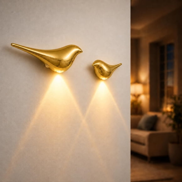 Apliques de pared Civicia pack de 2 plástico dorado
