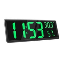 Xusx111 - Reloj De Pared Digital Led Con Segundos, Enchufe De Reloj Eléctrico Auto Dst Dimmer Led Pantalla Grande (Verde)