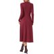 thumbnail image 3 of INSPIRE CHIC Vestidos de punto acanalado de otoño para mujeres Cuello simulado Casual Manga larga Vestido maxi M Vino Rojo, 3 of 6