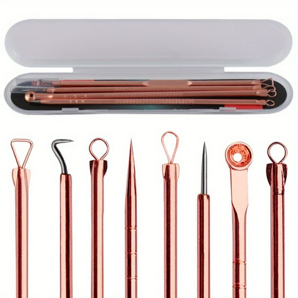 4-Piece Pimple Popper Tool Kit - Get Rid of Blackheads, Whiteheads & Acne Instantly with Golden Extractor Tools!