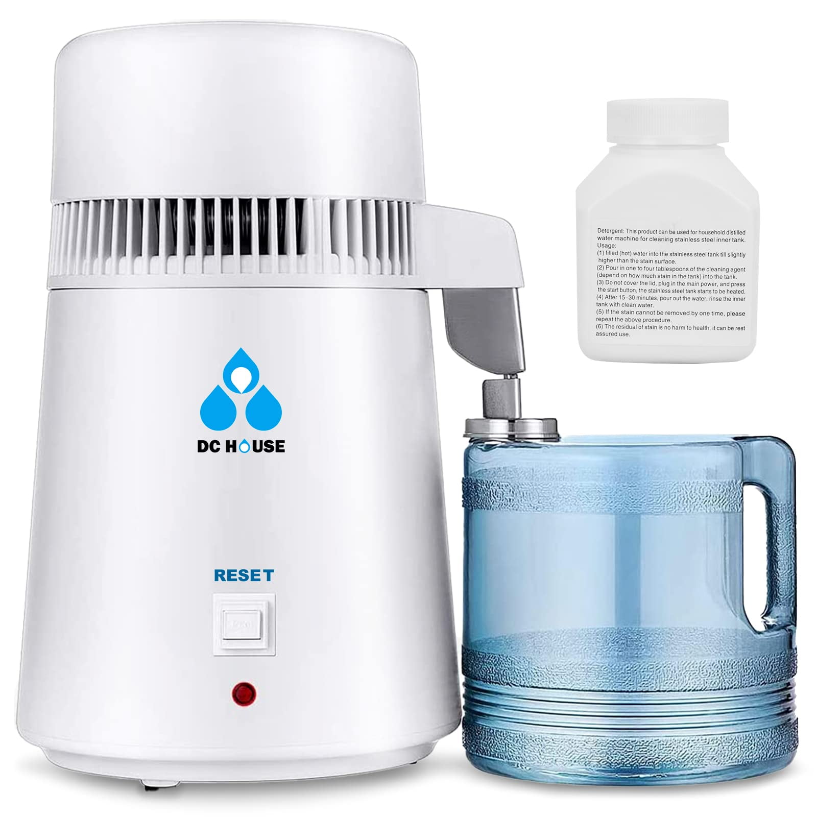 Destilador De Agua Dc House De 4 Litros, 750 W, 1.1 Galones, Para Encimera Doméstica