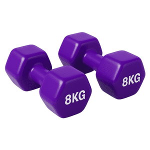Linea Sport - Par De Mancuernas 8 Kg C/U Total 16 Kg Hexagonales De Vinilo