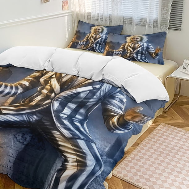 Beetlejuice Beetlejuice 3-Piece Bedding Set Soft Warm And Comfortable Soft Bed Set for Bedroom