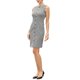 thumbnail image 4 of INSPIRE CHIC Vestidos sin mangas a cuadros para mujeres Cuello redondo Trabajo Oficina Casual INSPIRE CHIC Vestido midi M Negro, 4 of 6