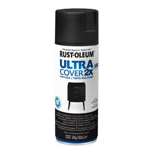 Rust Oleum - Pintura En Aerosol Ultra Cover 2X 340Grs Negro Ultra Mate