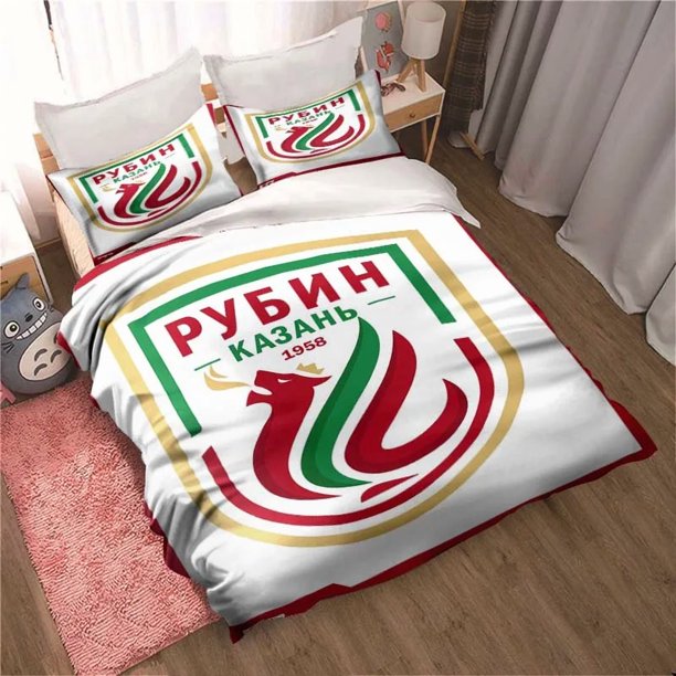 FC Rubin Kazan Quilt Cover Set, Russian Bedding Set Football Sports Printed Luxury Microfiber Polyester Quilt Cover Cover with