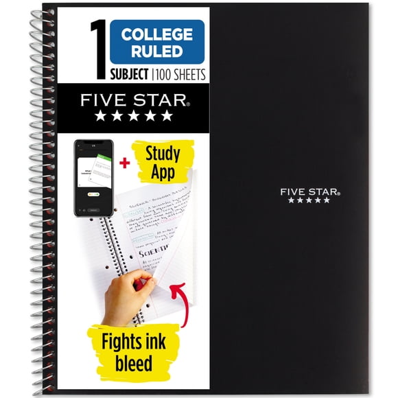 Cuaderno Five Star 1 Materia Universitario 100 Hojas Negro
