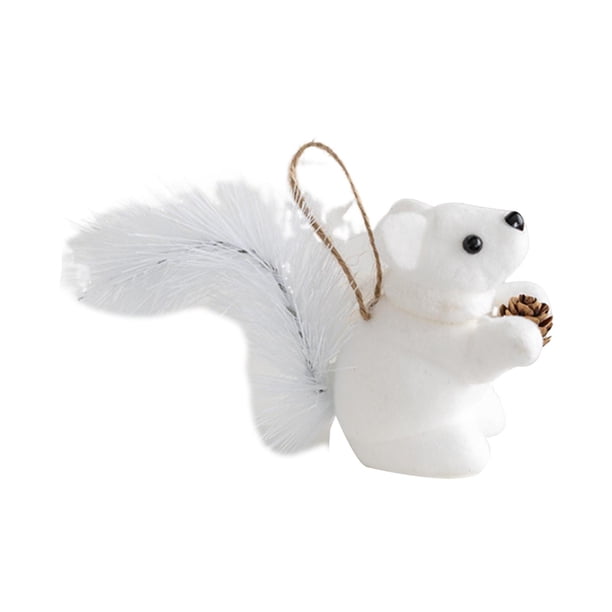 Colgante De Juguete De Ardilla Para Fiesta, Adorno Colgante Para Pared De Casa De Campo, Balcón, 12 Cm X 5 Cm X 7 Cm, Color Blanco