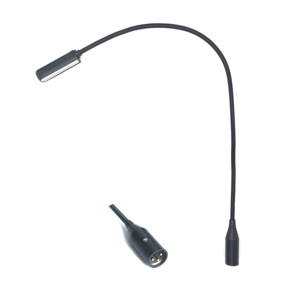Lámpara de cuello de ganso JXRYWF de 56 cm, XLR de 3 pines, luz LED para estudio y DJ, 1 W