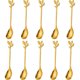 thumbnail image 1 of AnSaw Elegant Gold Leaf Handle Coffee Spoons, 10 piezas, 4,7 pulgadas, 1 of 3