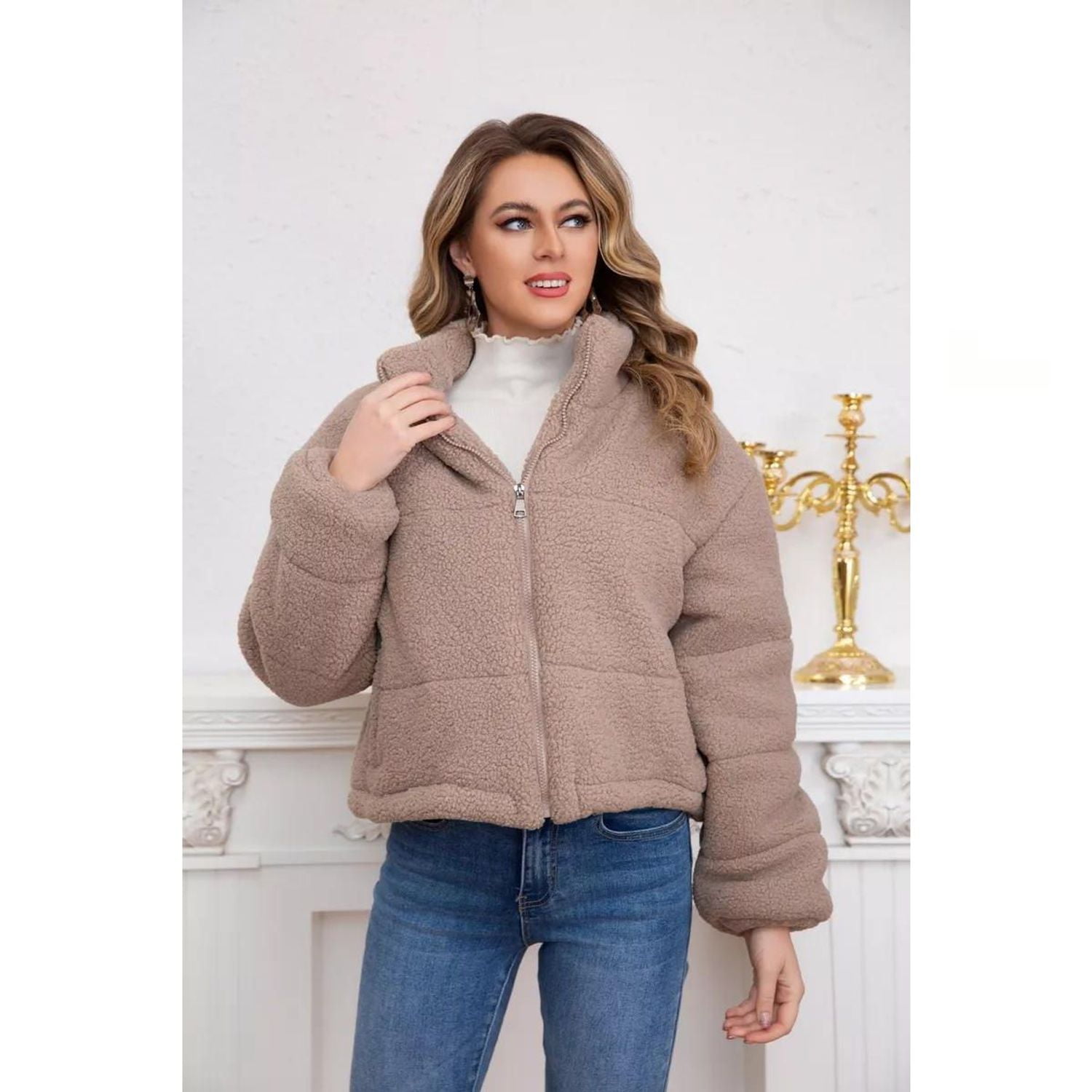 Likeshop - Chaqueta Corderito Mujer Premium Calidad 6093