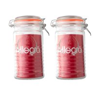 Set 2 Frascos Con Tapa De Vidrio Hermetica De 1000Ml Allegra