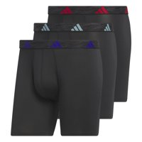 Calzoncillo Bóxer Adidas Para Hombre, Paquete De 3 Unidades, Microfibra, Negro/Azul/Rojo, Talla Pequeña