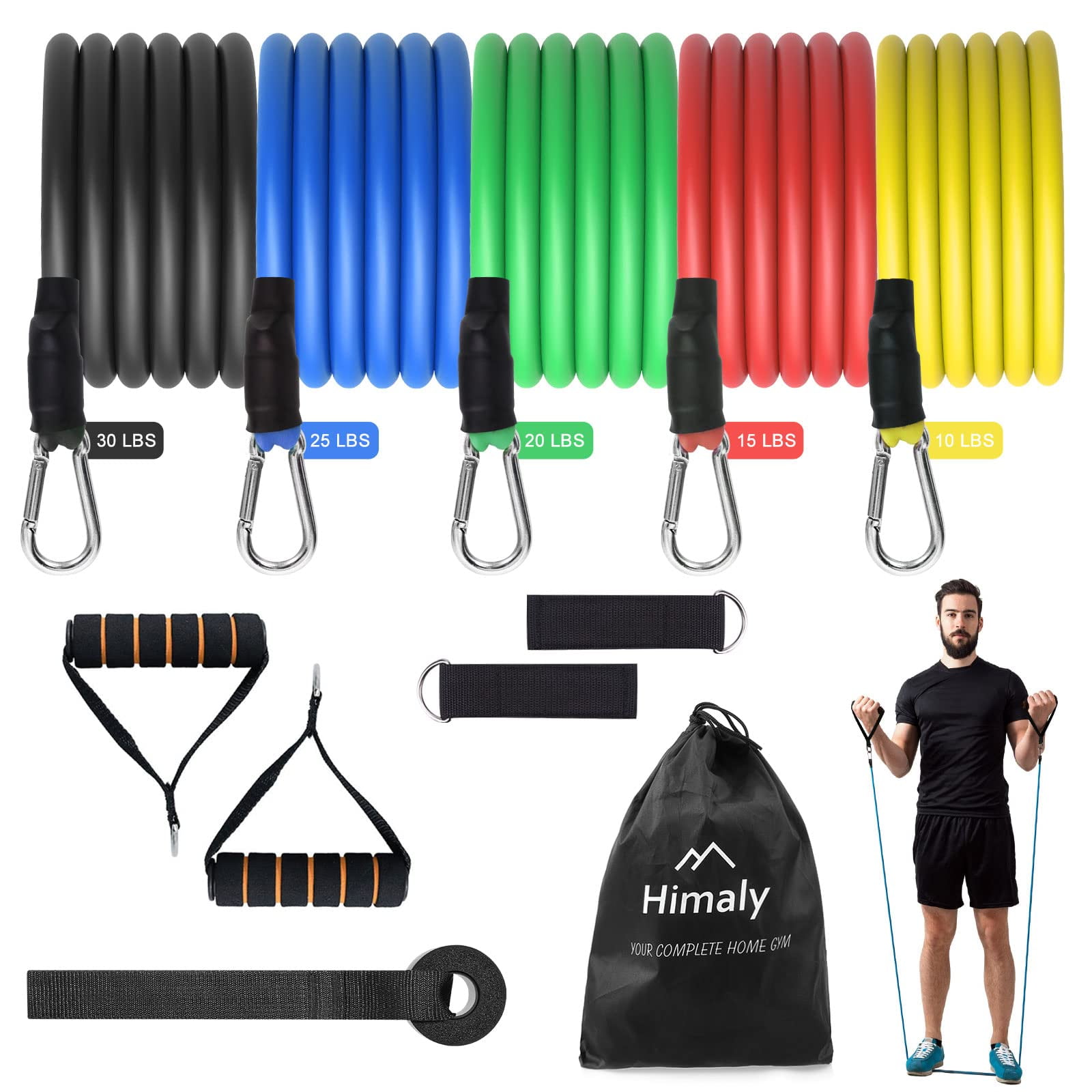 Set De Bandas De Resistencia Himaly Exercise Con Asas Y Más