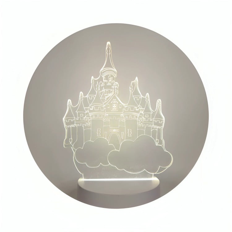 Genérico - Lámpara Led De Mesa 3d Usb Luz Castillo