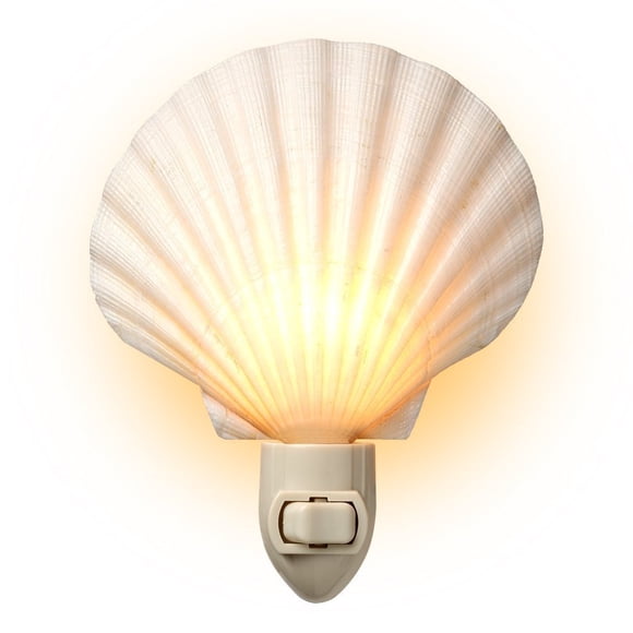 Vaso con luz nocturna Home Real Sea Shell Beach Natural