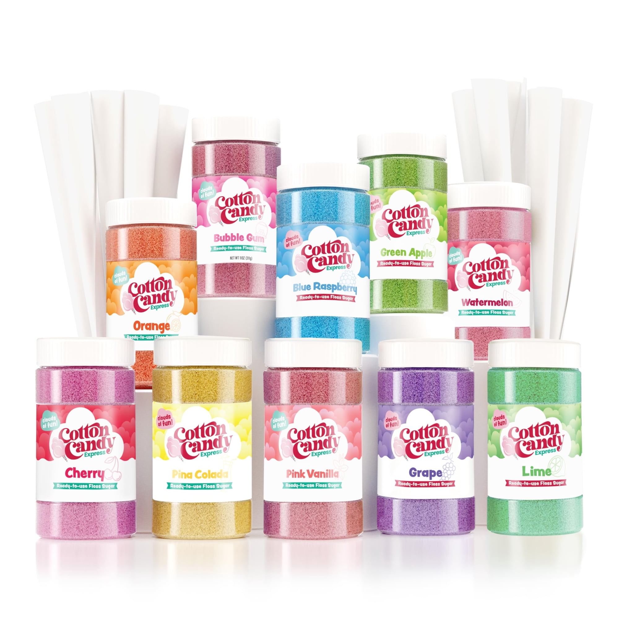 Paquete Variado De Azúcar Y Conos De Hilo Dental Cotton Candy Express