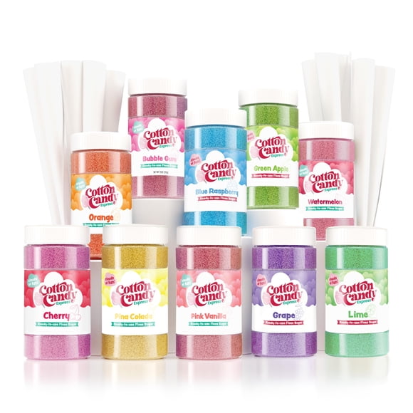 Paquete variado de azúcar y conos de hilo dental Cotton Candy Express