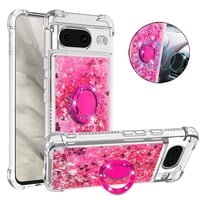 Foxdock - Funda Para Google Pixel 8 Con Brillo Líquido, Protección Completa Y Soporte De Anillo Giratorio