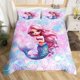thumbnail image 3 of Christm-as Trees D-u-t Co-ve-r Queen Size Sa-nta Claus- and Snowman Comfort-er Cover with 2 Pillow-case for Te-ens Adults Kids S-tarry Sky Be-dding Set Snow Sc-ene Brea-thable 3 Pieces D-ecorative, 3 of 5