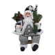 thumbnail image 1 of Figura Navideña de Muñeco de Papá Noel con Decoración de Estatuilla de Bolsa de Regalo para Vacaciones en Interiores , Gris, 20cmx18cmx35cm, 1 of 5