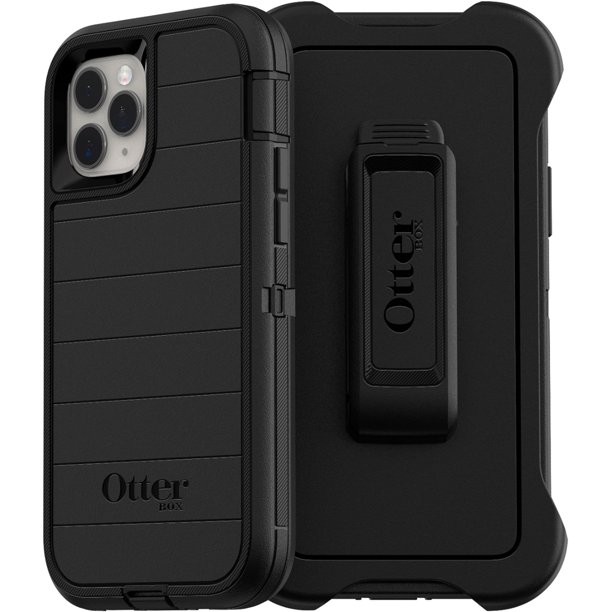 Funda OtterBox para iPhone 11 Pro/XS/X Defender Series Pro, negra (embalaje no minorista, se envía en bolsa de polietileno), resistente y duradera, con protección de puerto, incluye soporte con clip