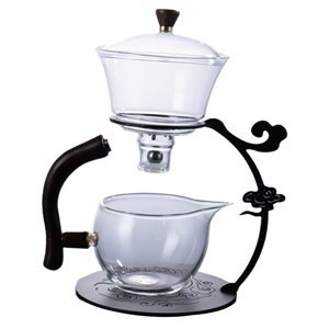 Magideal - De Té De Cristal Creativo De , Tapa Giratoria De Desvío De Agua, Cuenco De Goteo, De Cristal De Borosilicato Alto Para Fanáticos