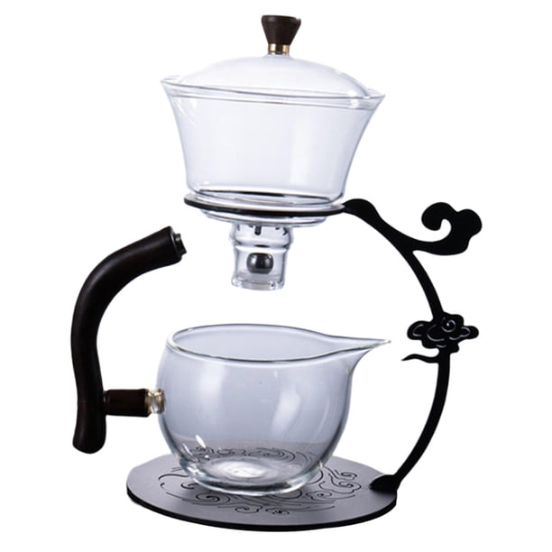 de té de cristal creativo de , tapa giratoria de desvío de agua, cuenco de goteo, de cristal de borosilicato alto para fanáticos