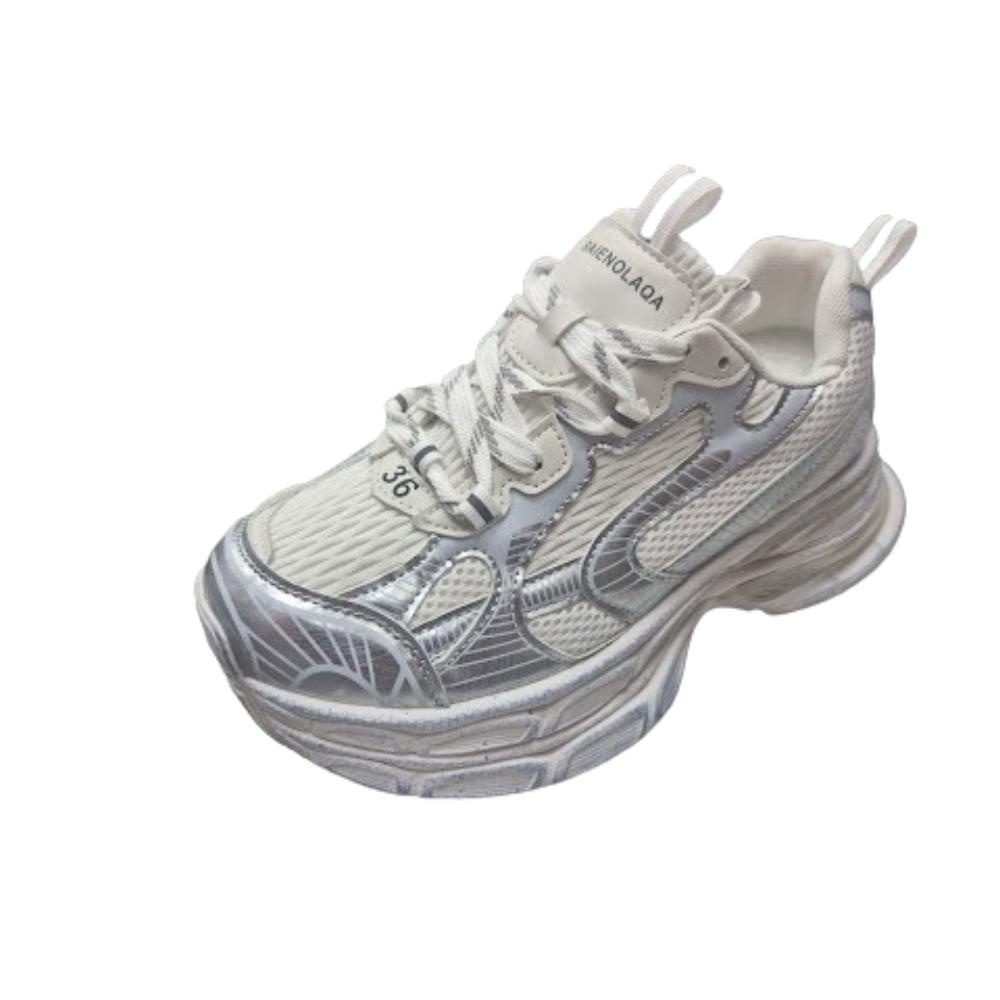 Vinnys Outlet - Zapatilla Deportiva Mujer Blanco Plata