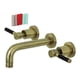 thumbnail image 1 of Grifo Kingston Brass Concord de montaje en pared de 2 manijas, latón antiguo, 1 of 4