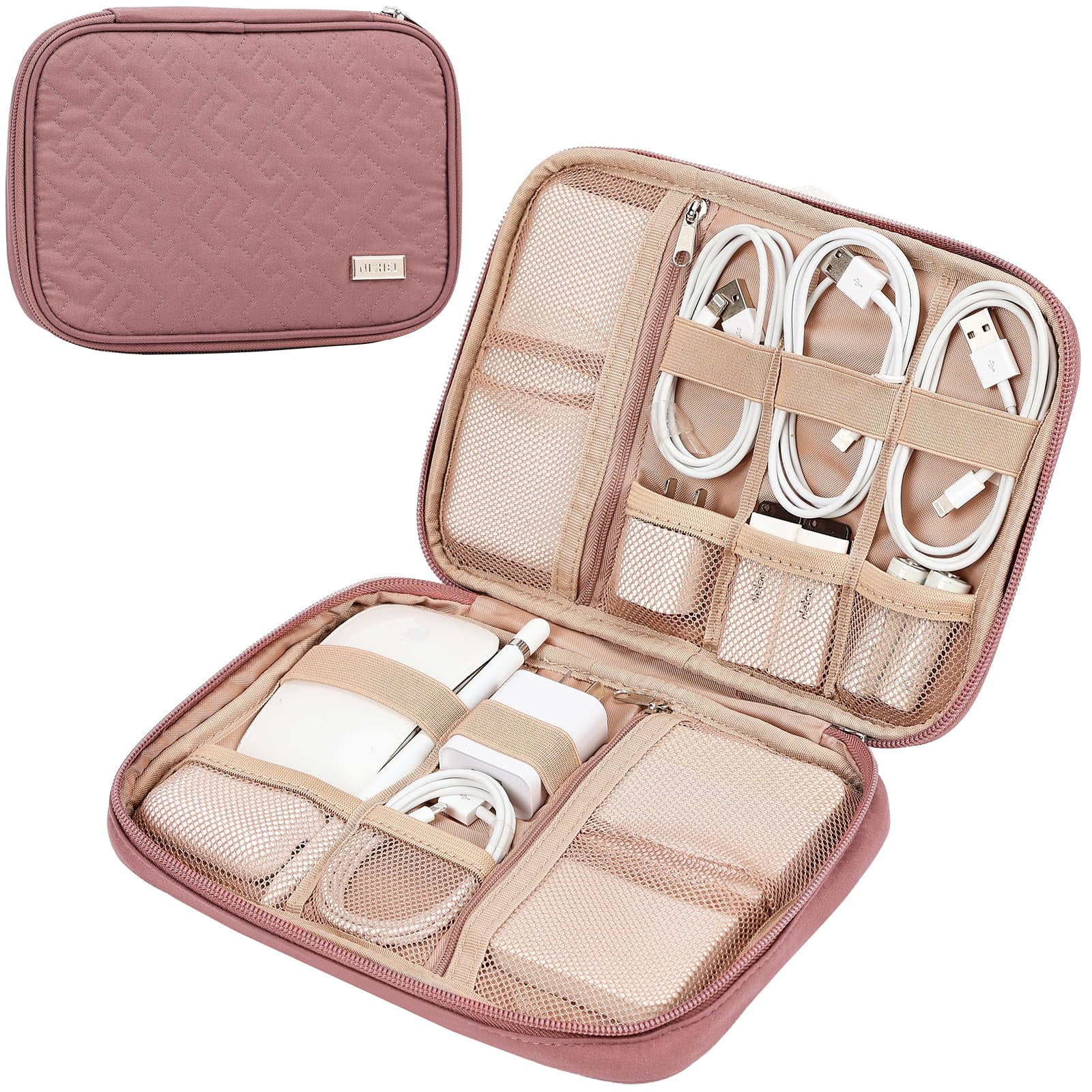 Funda Organizadora De Cables De Viaje Nishel Rosewood-pink