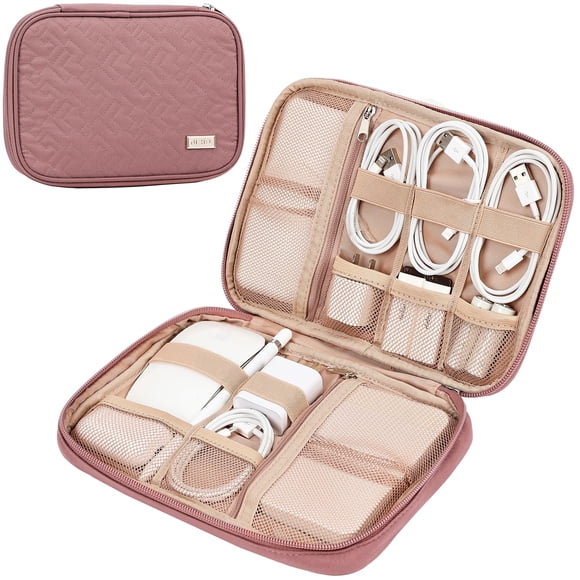 Funda organizadora de cables de viaje NISHEL Rosewood-Pink