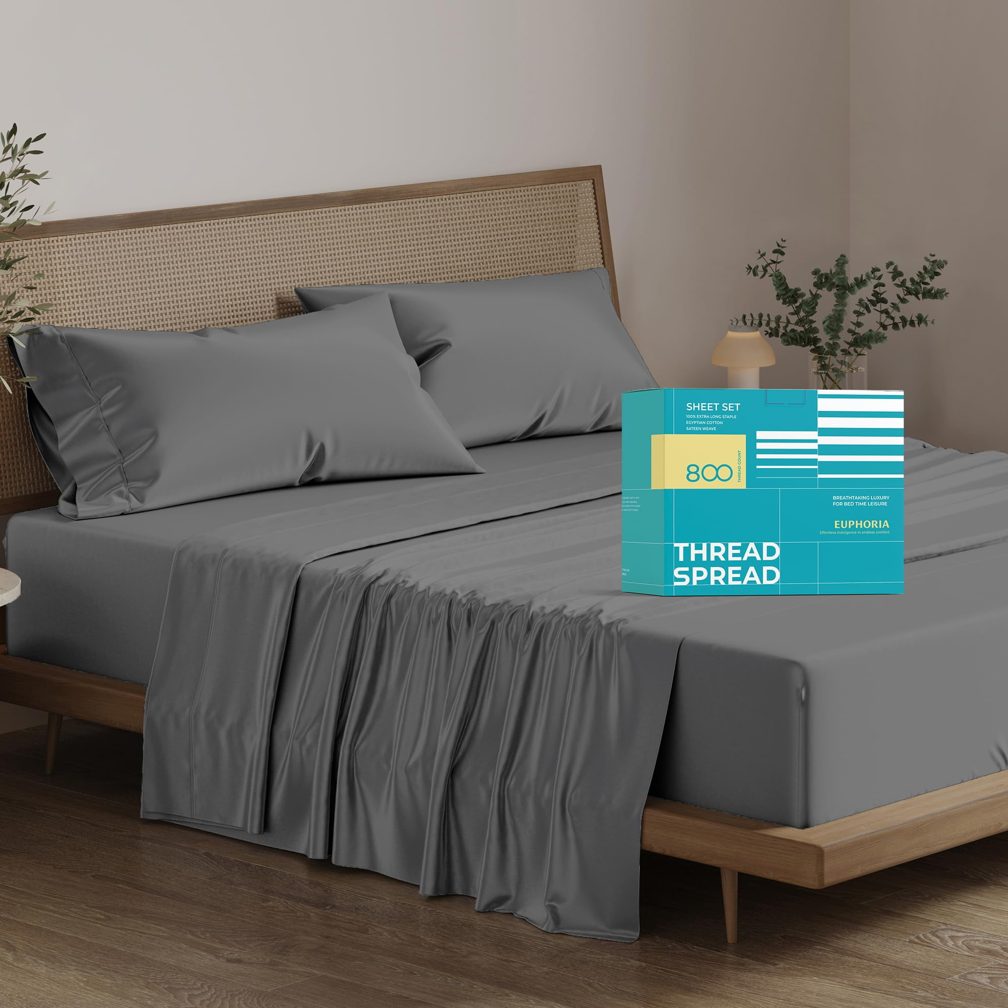 Juego De Sábanas Thread Spread, 100% Algodón Egipcio, 800 Hilos, Completo