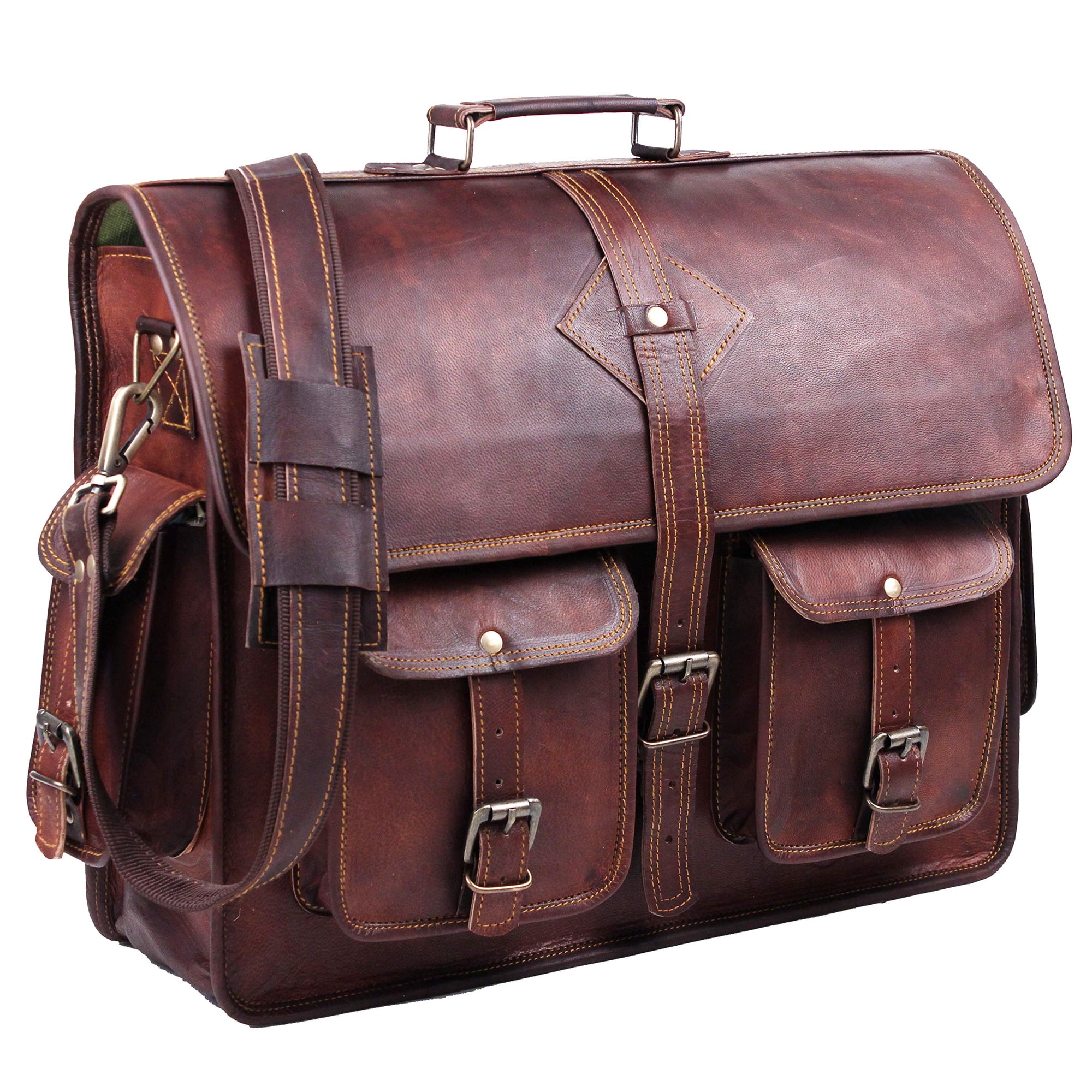Funda Para Portátil Hulsh, Piel Vintage, Grano Completo, 18 Pulgadas, Marrón