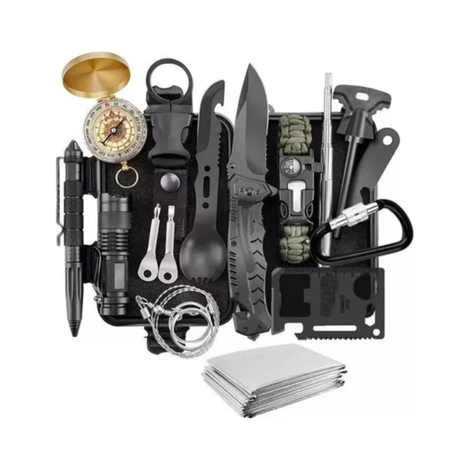Importclick - Kit Supervivencia Emergencia Multiherramienta 18 Piezas