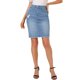 thumbnail image 5 of INSPIRE CHIC Falda de Mezclilla para Mujer Cintura Alta Dobladillo Desgastado Falda Corta de Jean Dañada Azul Cielo M, 5 of 7
