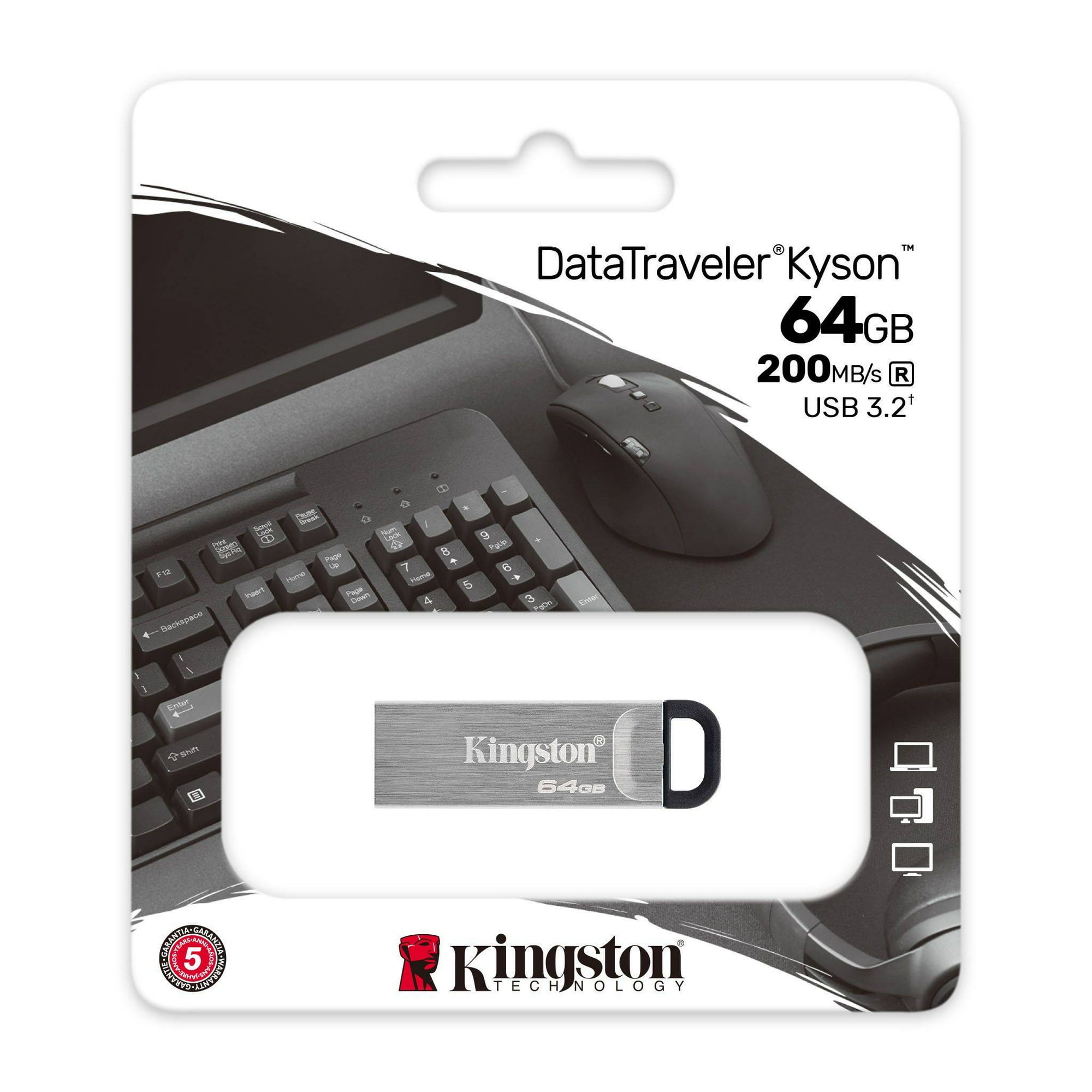 Kingston - Pendrive 64gb Usb 3.2 Gen 1 Datatraveler Kyson Dtkn/64gb