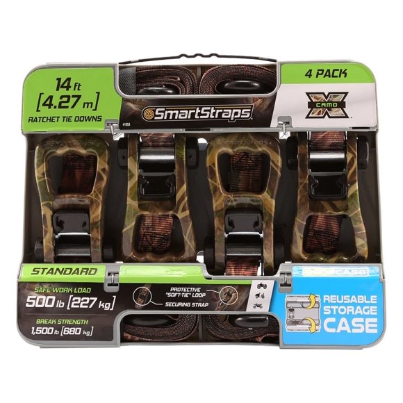 Trinquete Straps SmartStraps, camuflaje de 14 pies, paquete de 4, 680 kg, break
