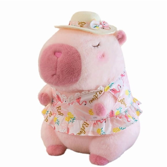 Peluche De Peluche Con Forma De Capibara Rosa 30 Cm Para Fiestas En La Piscina