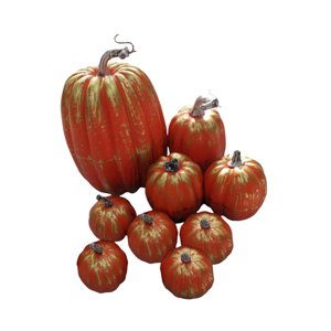 Bothyi - 9X Calabazas Artificiales Otoño Jardín Mesa Centro De Mesa Artesanías De Espuma Calabazas Rojo Dorado