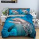 thumbnail image 1 of x448 Bed SheetsOcean Dolphin Duvet Cover Size Cute Dolphin Jumping In The Blue Sea Bedding Set Children Animal Sunset Quilt Cover 3-Piece Bedding Set (1 Duvet Cover + 2 Pillow Shams) nj448, 1 of 5