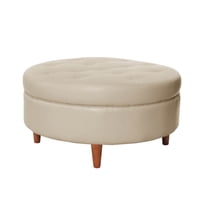 Latam Home - Pouf Paris Pu Beige