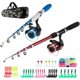 thumbnail image 1 of Kit de Cañas y Carretes de Pesca Plegables, 2 Cañas Telescópicas de 1.3 m y 1.6 m + 2 Carretes Giratorios + Señuelos y Anzuelos + Bolsa de Pesca, Kit de Pesca para Niños y Familia, 1 of 7