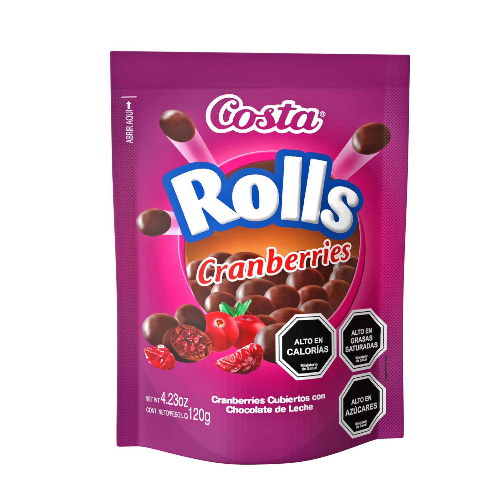 Chocolate Rolls Cranberries 120 g Costa