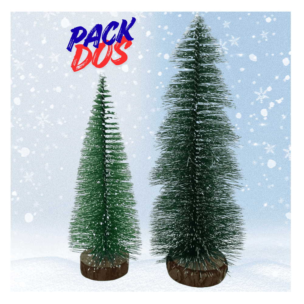 Genérico - Pack 2 Minis Árbol De Navidad Cedro Verde Para Escritorio Navidad 2025