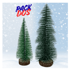 Genérico - Pack 2 Minis Árbol De Navidad Cedro Verde Para Escritorio Navidad 2025